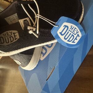 Hey Dude Kids Black and White Sneakers Wendy Crochet New!